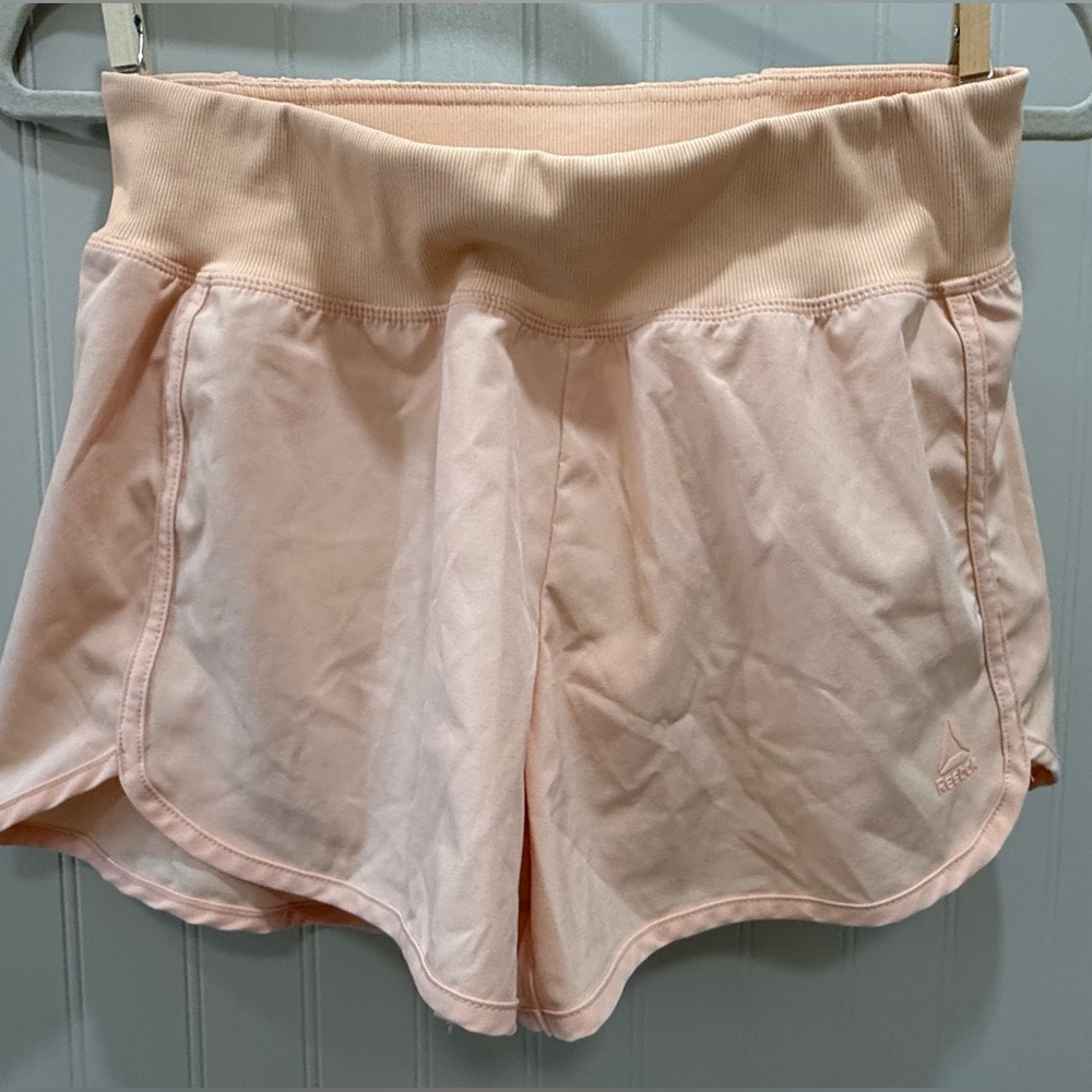 Reebok Pink Athletic Shorts with Ruffled Hem